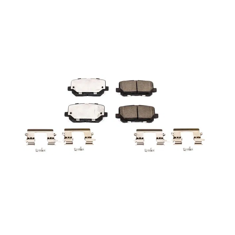 17-1766 – POWERSTOP Brake Pad, FMSI Number D1766 Ceramic Brake Pads Set Of 4 With Premium Stainless Steel Hardware